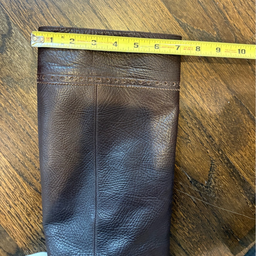 Michael Kors Dylan Brown Leather Knee-High Pull On Boots - Picture 11 of 16